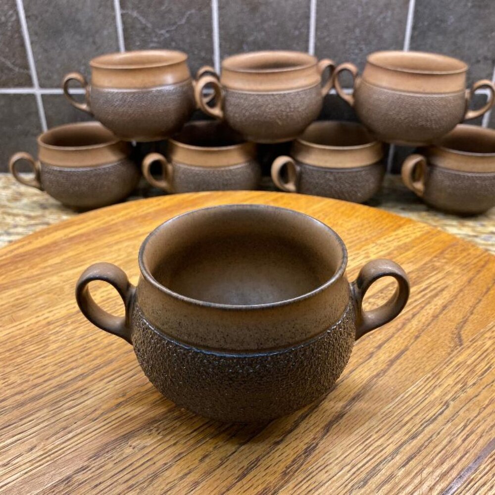 Vintage Denby Cotswold Two Handled Soup Cup/Bowl (Cream Soup Cup) - Rare